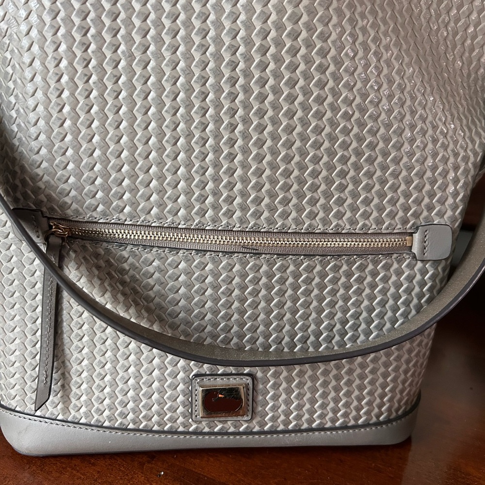 Dooney Bourke Tote.  Previously owned.   Camden Collection.   Taupe/Grey - Picture 2 of 16